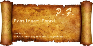 Pratinger Fanni névjegykártya